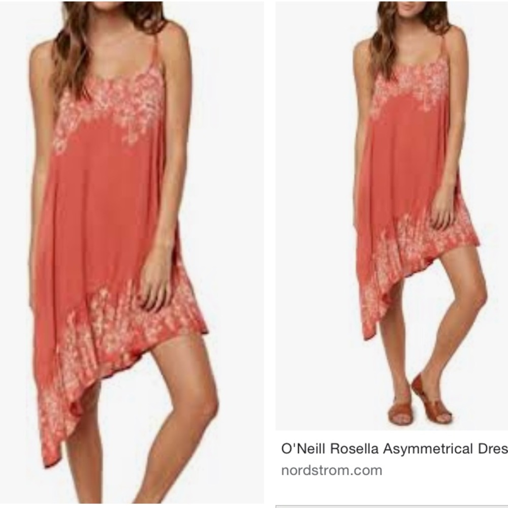 O’Neill Resort Wear Rosella Boho Floral Asymmetrical Dress Sm Perfect Vacation